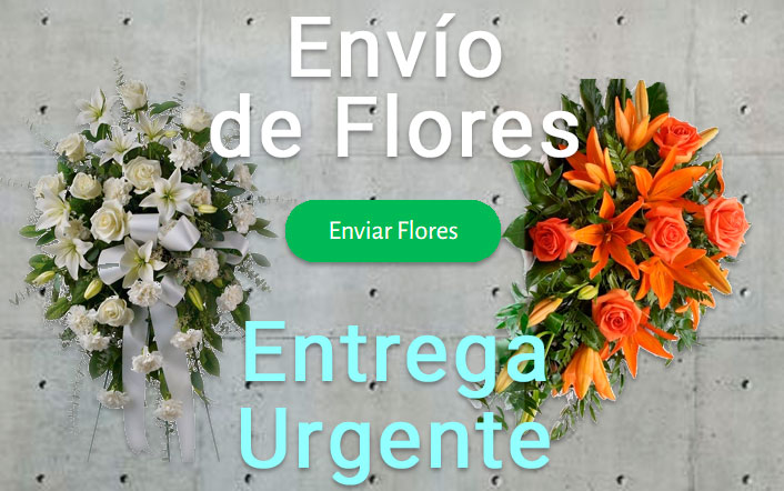 Envío de coronas funerarias urgente a los tanatorios, funerarias o iglesias de 